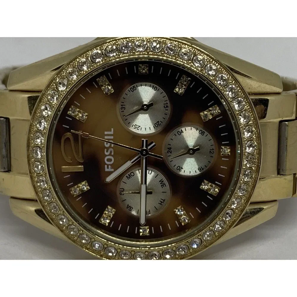 Fossil ES3364 Women's Stainless Steel Analog Brown Dial Quartz Wrist Watch Aa239